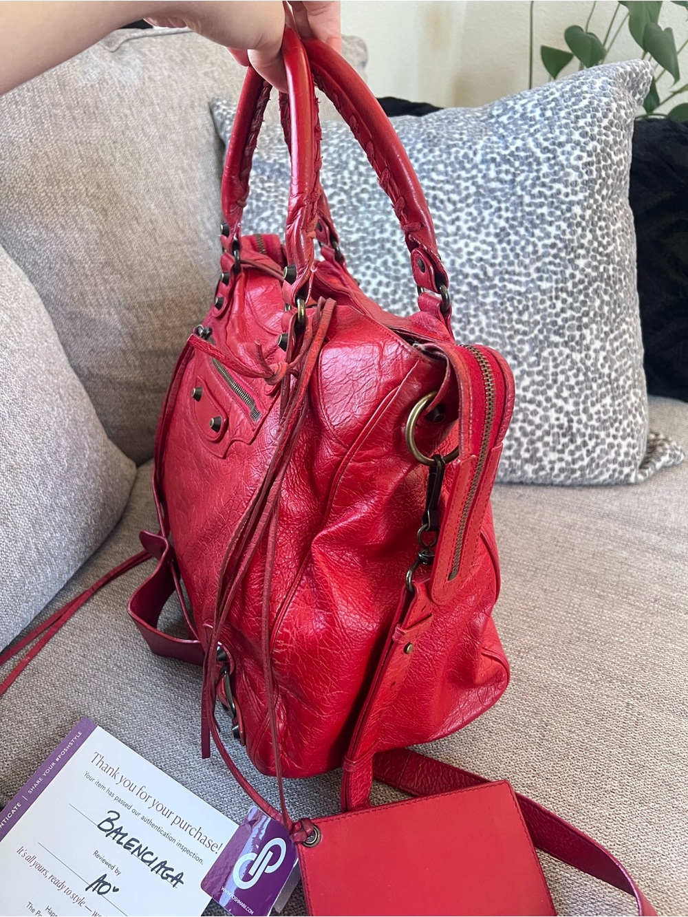Balenciaga Vintage Le City Velo Red Leather Satchel Bag - Picture 3 of 13